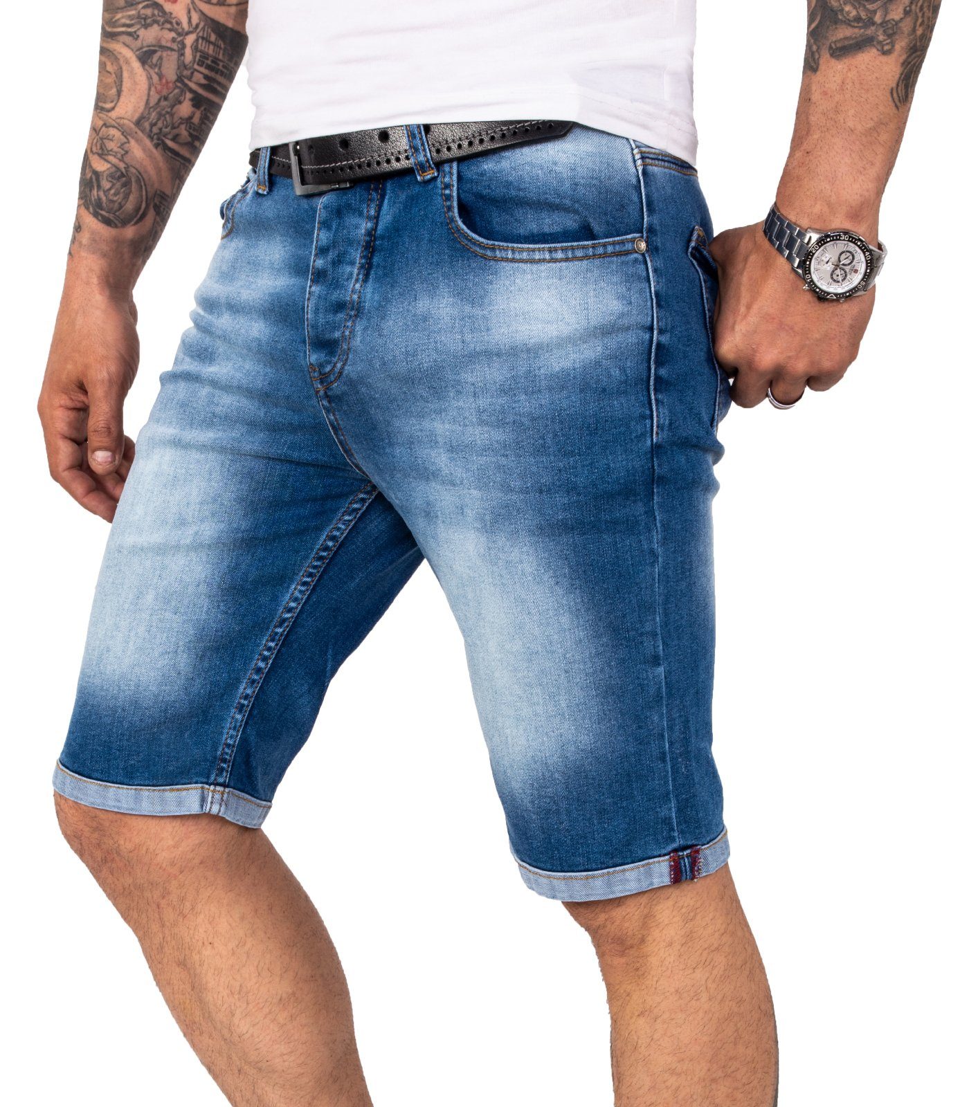 Rock Creek Jeansshorts Herren Shorts Denim Blau RC-2208