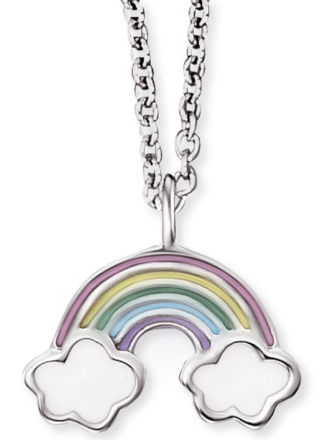 Herzengel Kette mit Anhänger Regenbogen, mit Emaille