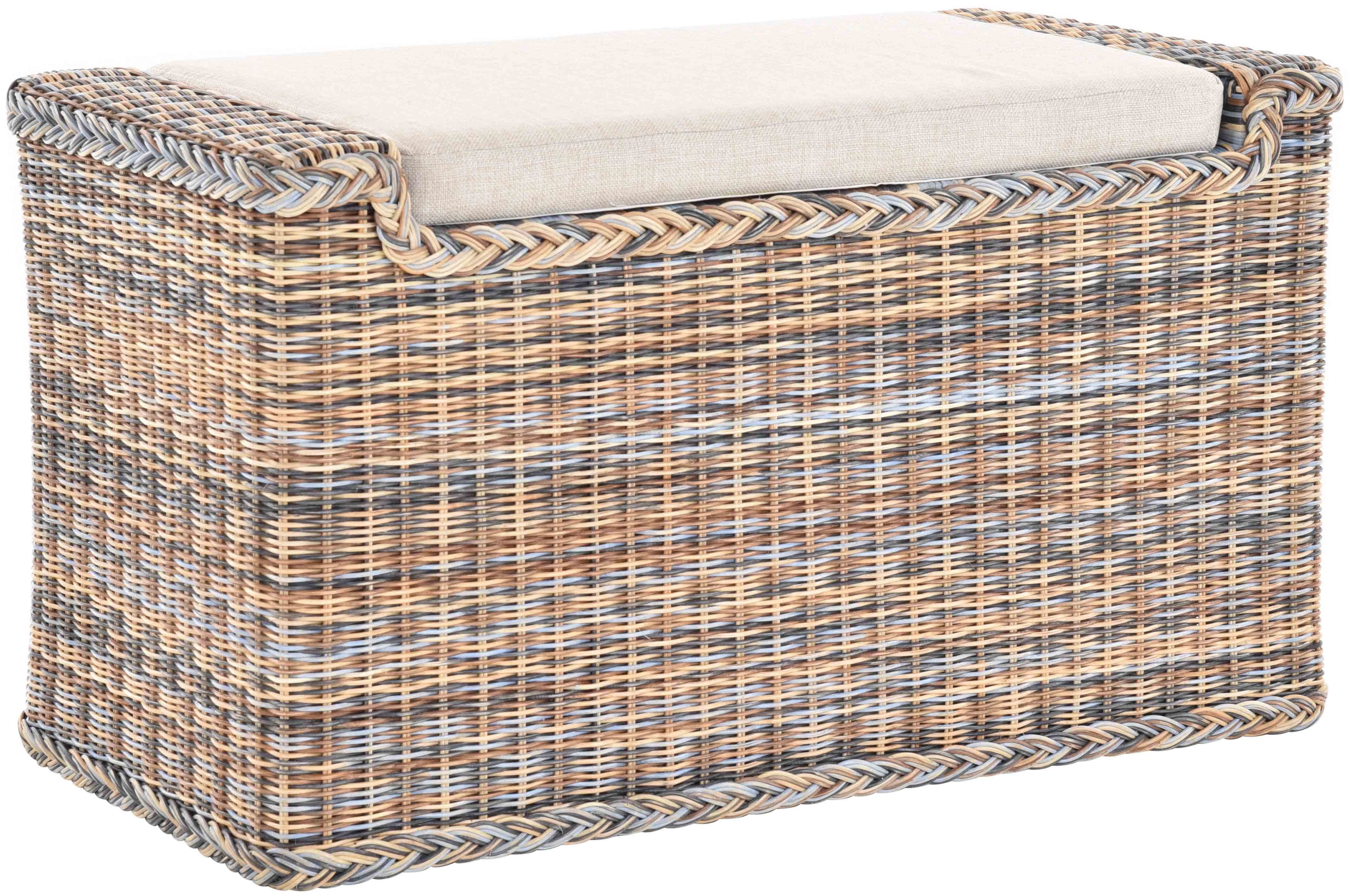 Krines Home Sitztruhe Rattan Wäschetruhe Sitzbank günstig online kaufen