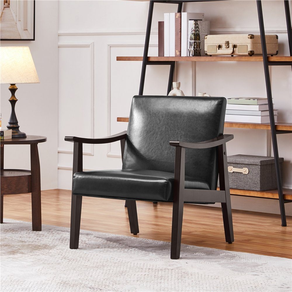 Yaheetech Relaxsessel, Retro Loungesessel Lesesessel Kunstleder günstig online kaufen