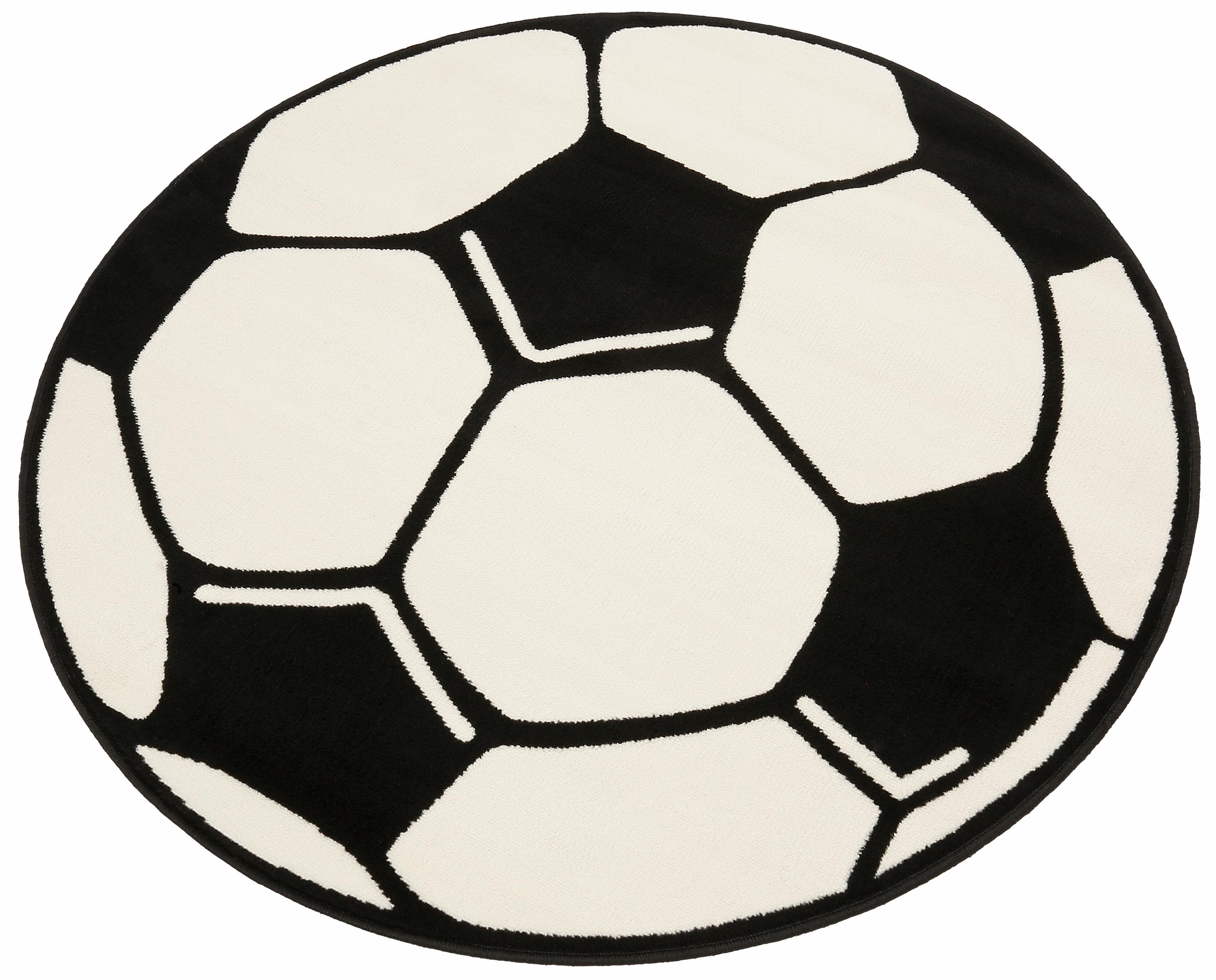 Kinderteppich Fußball, HANSE Home, rund, Höhe: 10 mm, Kinder-Teppich, Rutschfest, Kurzflor, Fussball, Kinderzimmer, Spiel