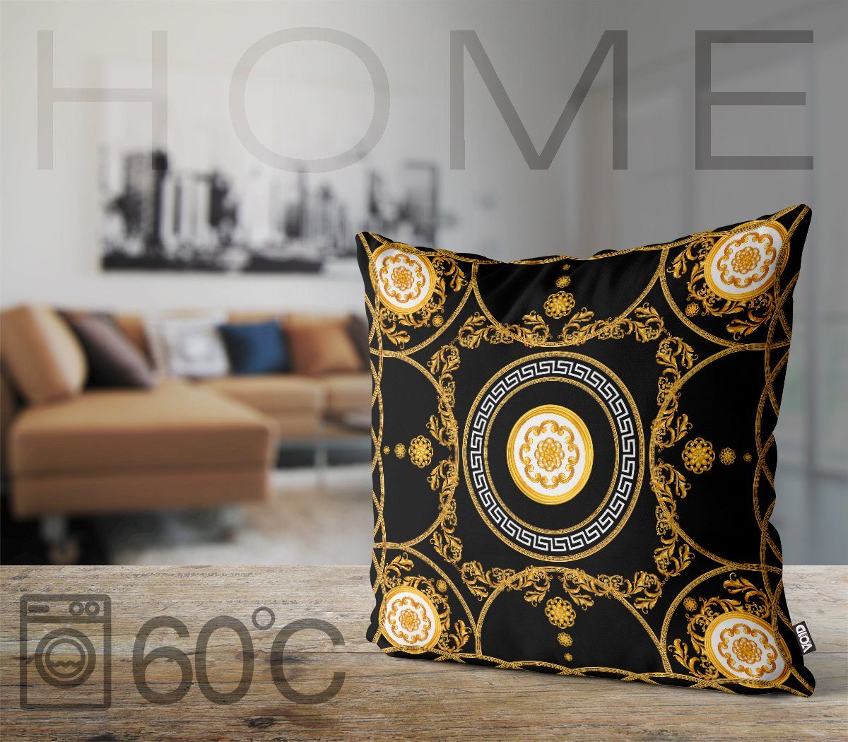 VOID Kissenbezug, (1 Stück), Barock r Antike Design Sterne Design Muster Fashion griechenland