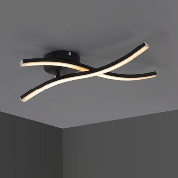 IMPTS Deckenleuchte LED Deckenlampe, Warmweiß, warmweiße Lichtfarbe, Schwarz, Wellenförmig, Modern LED Deckenlampe für Wohnzimmer Schlafzimmer Küche und Flur