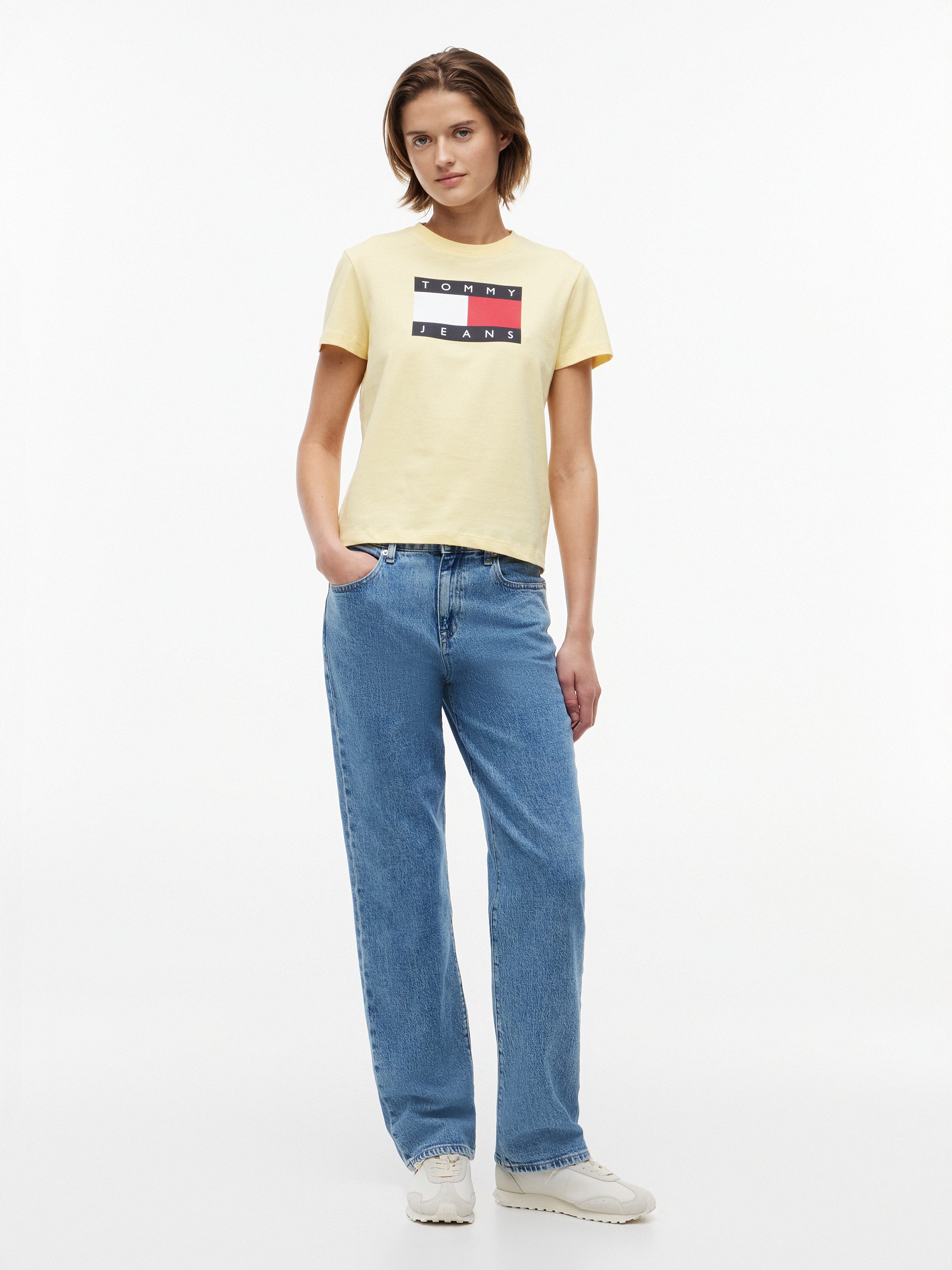 Tommy Jeans Kurzarmshirt TJW REG TJ FLAG SS TEE Baumwolle, Logodruck, regular fit
