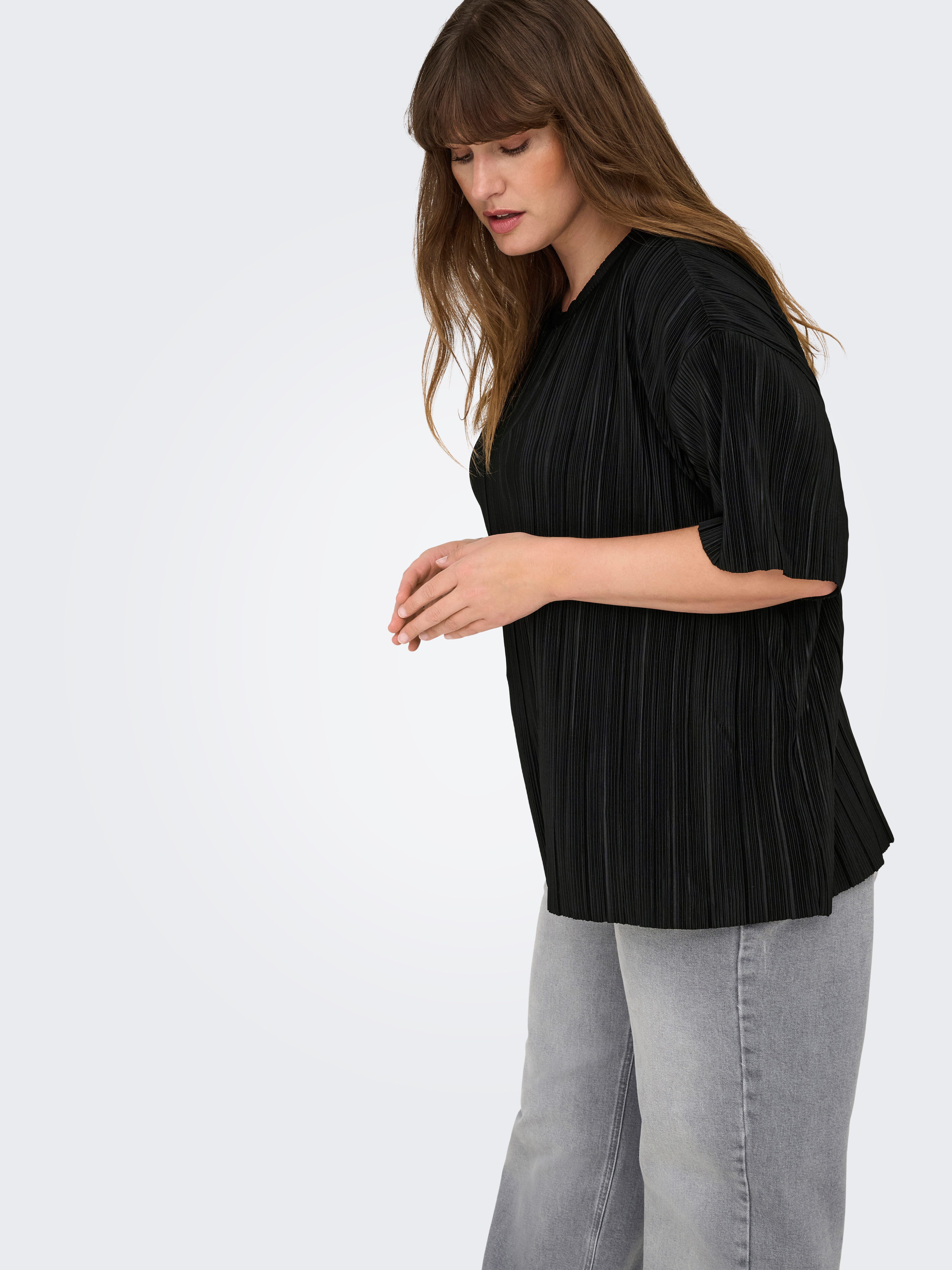 ONLY CARMAKOMA Plisseeshirt CARRAVENNA S/S PLISSE TOP JRS NOOS