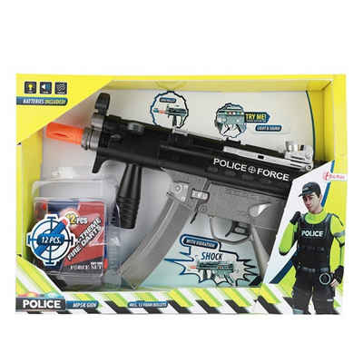 Toi-Toys Blaster POLICE Pistole Polizei Maschinengewehr mit Kugeln