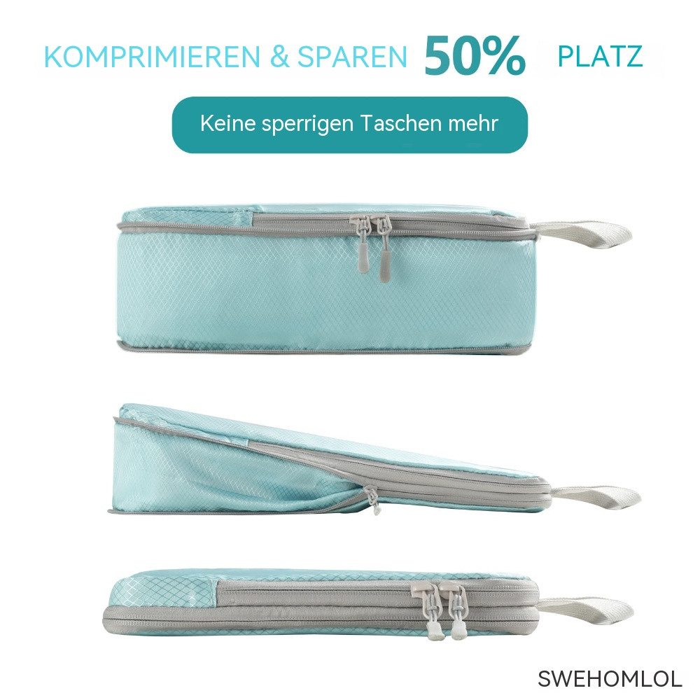 Blusmart Kofferorganizer Kompressions-Verpackungswürfel für Reisen (leichter, platzsparender, ausziehbarer, 5-tlg., Verpackungsorganisator), Für Handgepäck, Koffer