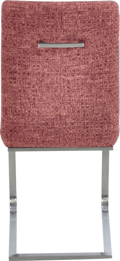 K+W Komfort & Wohnen Freischwinger Giacomo II (Set, 2 St), mit Metallgriff am Rücken, Sitz und Rücken gesteppt in Materialmix