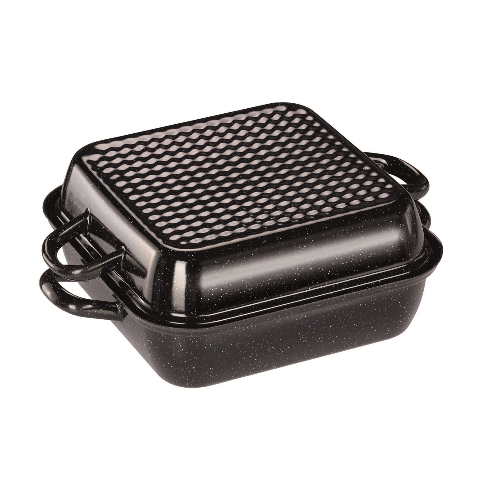 Riess Bräter Bratrohrpfanne mit Deckel eckig Profi, Premium-Email (Stück, 1-tlg), Empfohlen bei Nickelallergie