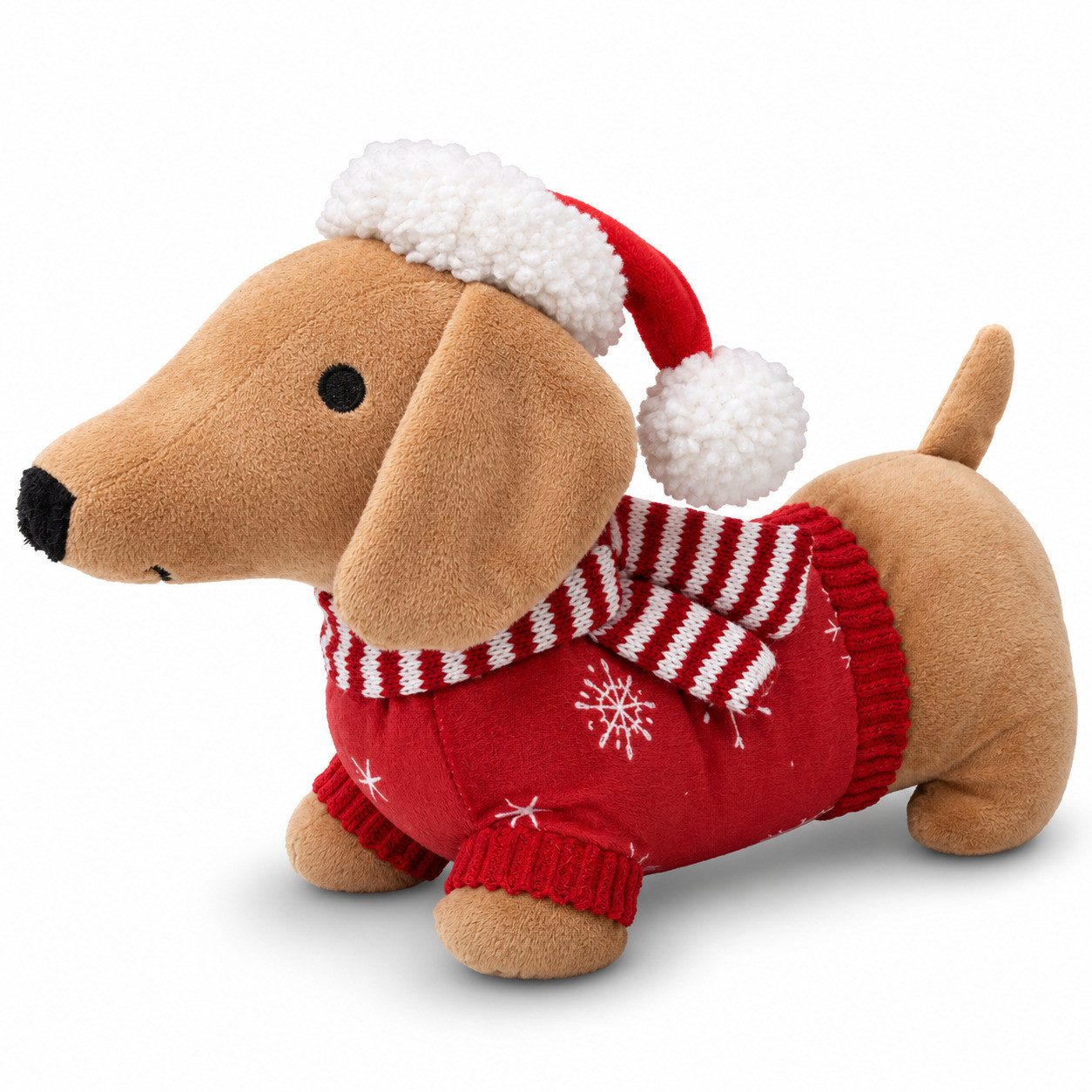 Home-trends24.de Bodentürstopper Türhalter Hund Weihnachtsdackel Türstopper Tier Figur Deko Weihnacht