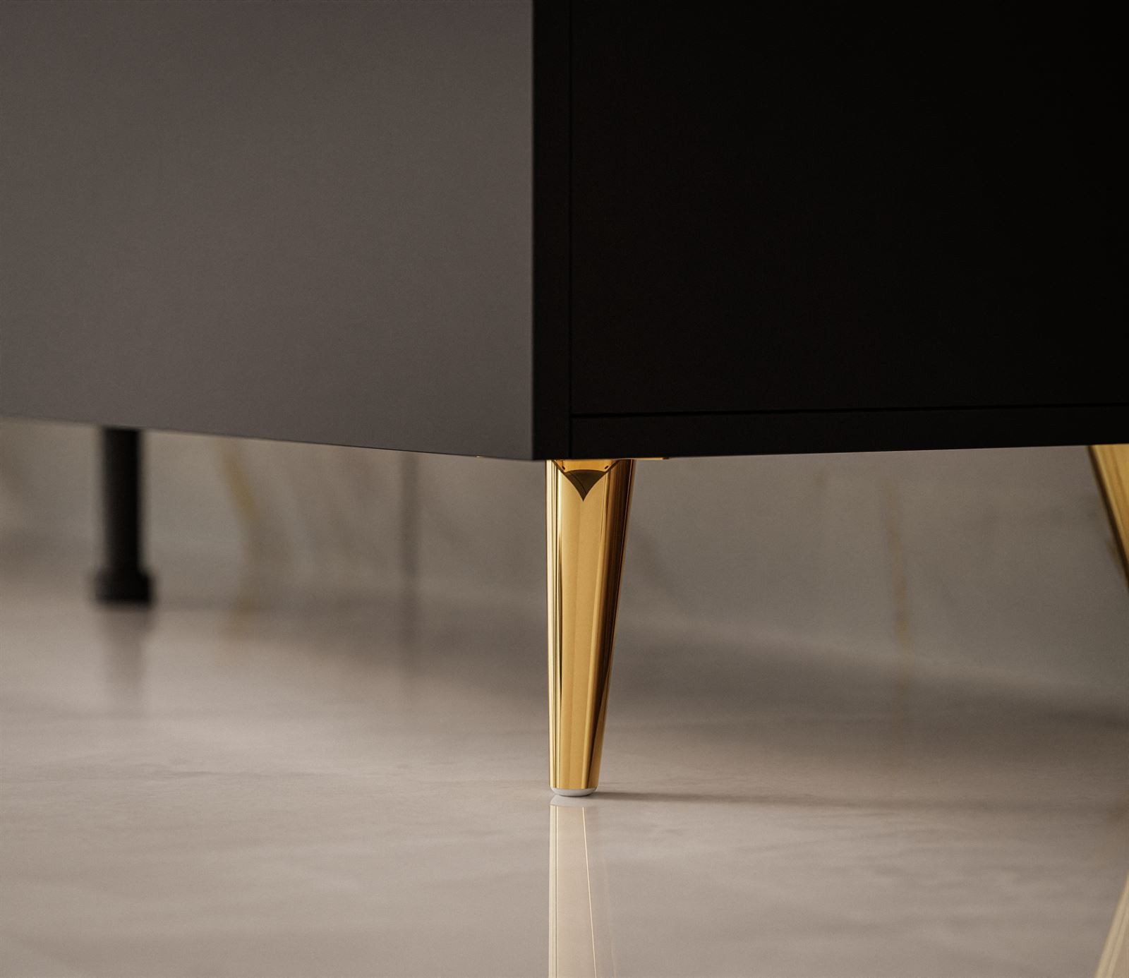 ALLHOUSE24 TV-Schrank PEONY Weiß/Schwarz/Kaschmir, hängend oder mit goldenen Beinen (1x TV Schrank) Breite 180 cm