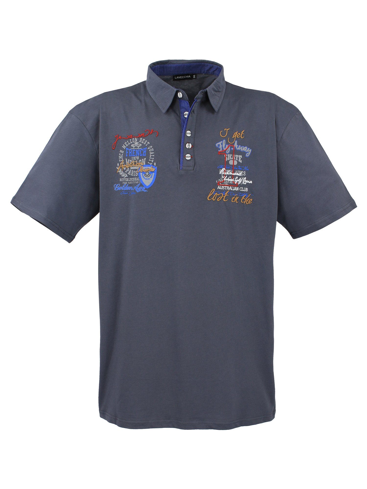 Lavecchia Poloshirt Übergrößen Herren Polo Shirt LV-3101 Herren Polo Shirt anthrazit