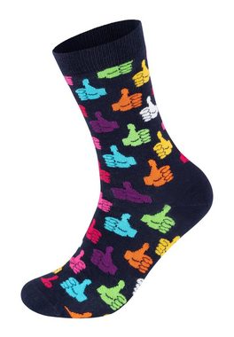 Happy Socks Basicsocken 3-Pack Peace-Victory Sign-Thumbs Up Socks Aus weicher Baumwolle