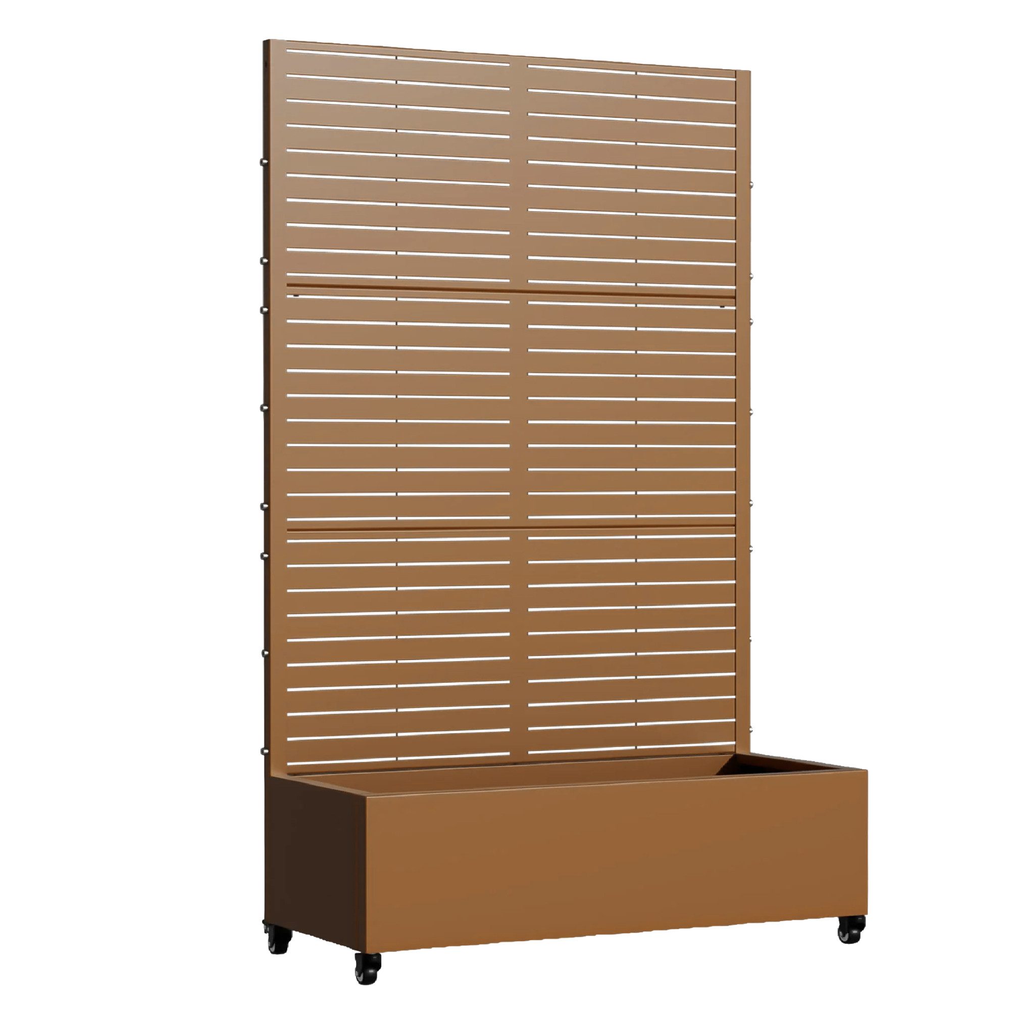 casa.pro Blumenkasten, »Nodepp« mit Sichtschutz 4 Rollen 190x120x38 cm Stahl Braun
