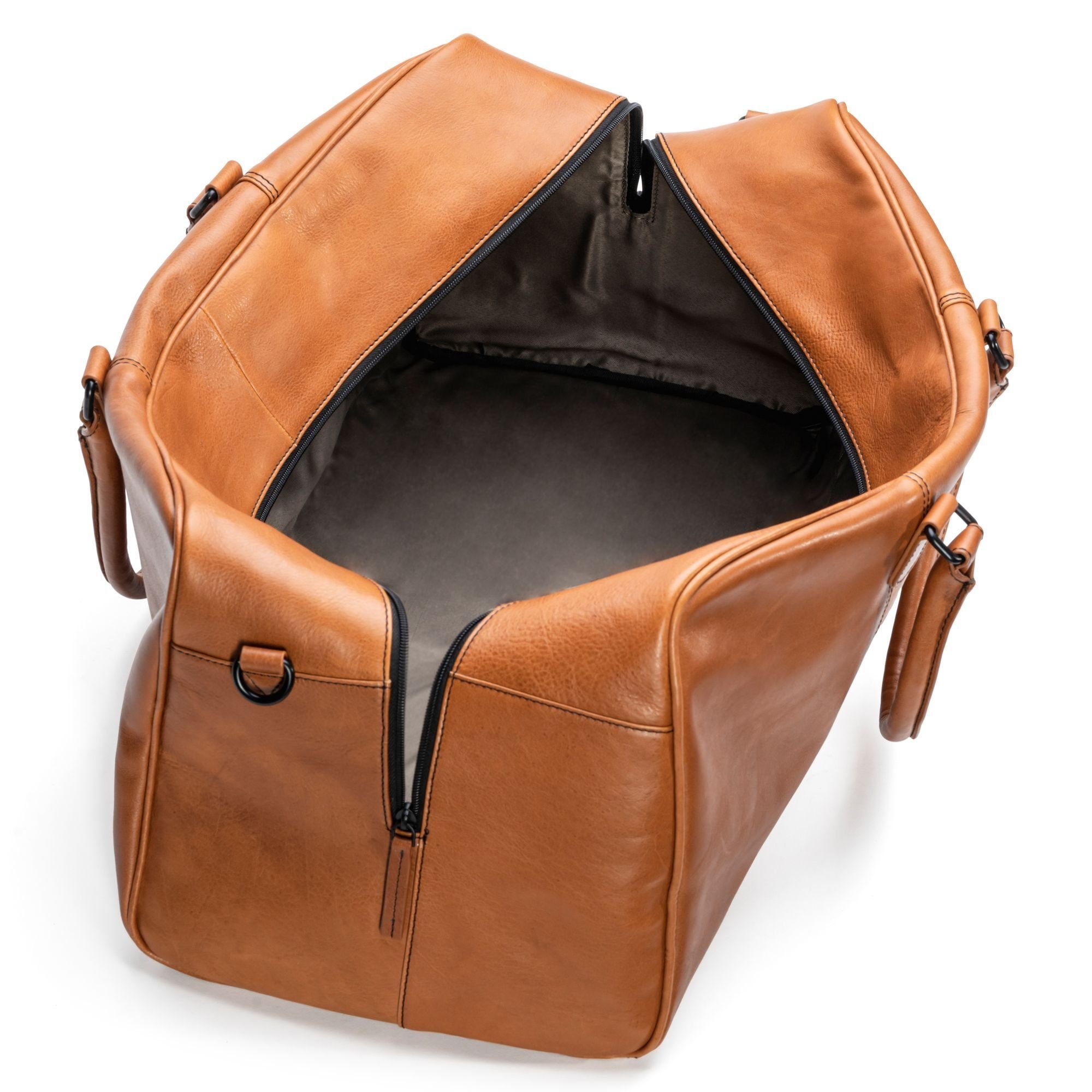 cognac Leder Farmhood Memphis, Weekender