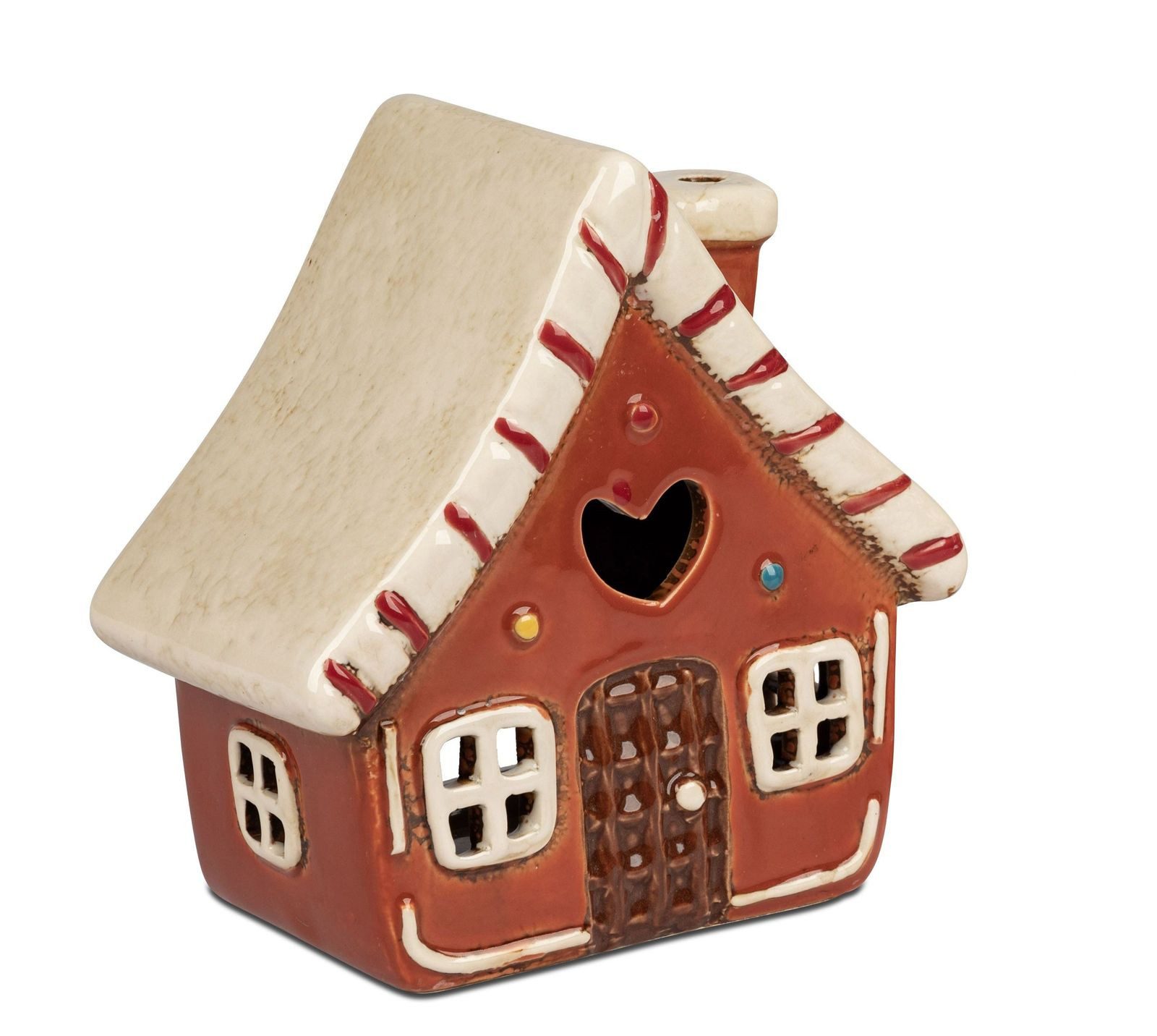 formano Настольные лампы mit Tablett Windlicht Haus 16 cm Herbst Weihnachtsdeko Keramik handbemalt