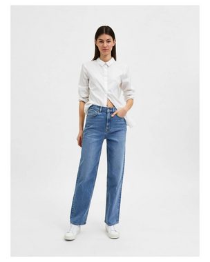 SELECTED FEMME 5-Pocket-Jeans Damen Jeans SLFMARIE HW STRAIGHT MID BLU JEAN (1-tlg)