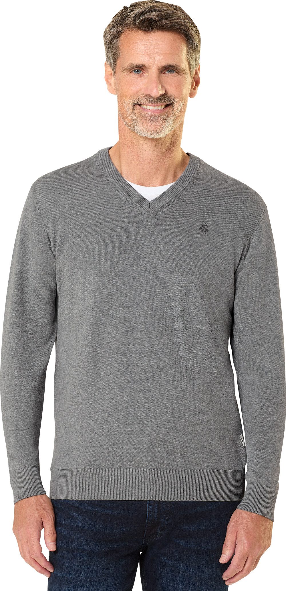 Jacques Britt V-Ausschnitt-Pullover Besonders angenehmes Tragegefühl dank 100% Baumwolle