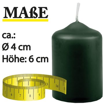 HS Candle Stumpenkerze Dekokerze (6-tlg), Wachskerzen Ø4cm x 6cm Teelicht Durchmesser, viele Farben