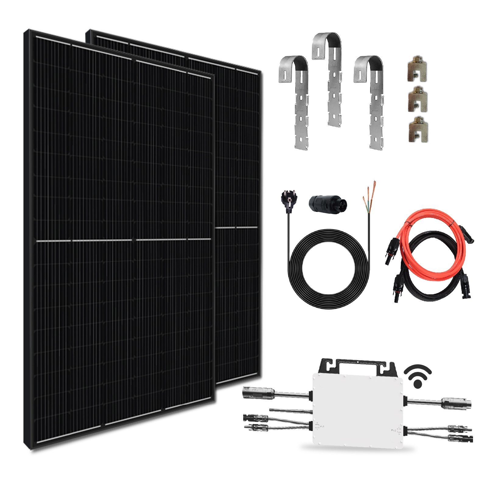 EPP.Solar Solaranlage 800W Photovoltaik Balkonkraftwerk, Balkongeländer Eckig PV-Montage, Mit Hypontech 800W Upgradefähiger WIFI Wechselrichter