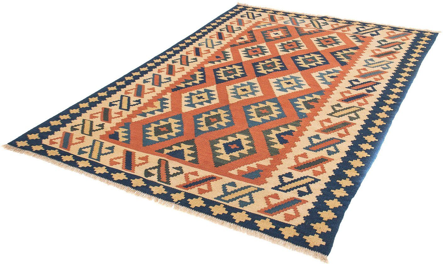 Wollteppich Kelim - Oriental - 210 x 149 cm - braun, morgenland, rechteckig, Höhe: 6 mm, Wohnzimmer, Einzelstück