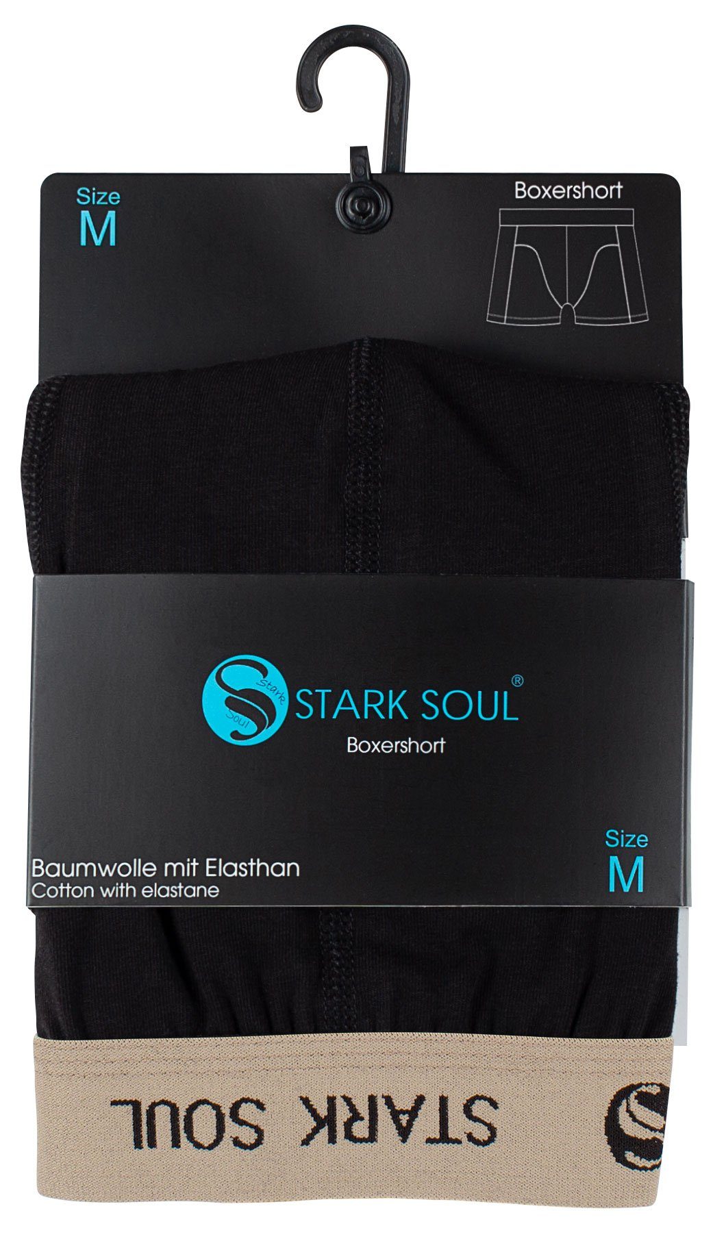 Stark Soul® Boxershorts Herren Boxershorts, 3er - Schwarz-Safari Pack, Baumwolle Trunks Retroshorts, weiche 3er-Pack