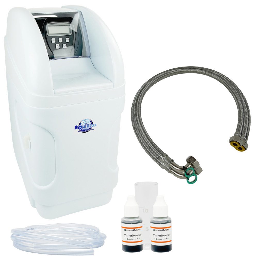 Aquintos Wasseraufbereitung Kalkfilter MKC32 TOP-Line Wasserenthärtungsanlage, Zubehör für Entkalkungsanlage, Vollautomatische Anpassung an den Wasserverbrauch
