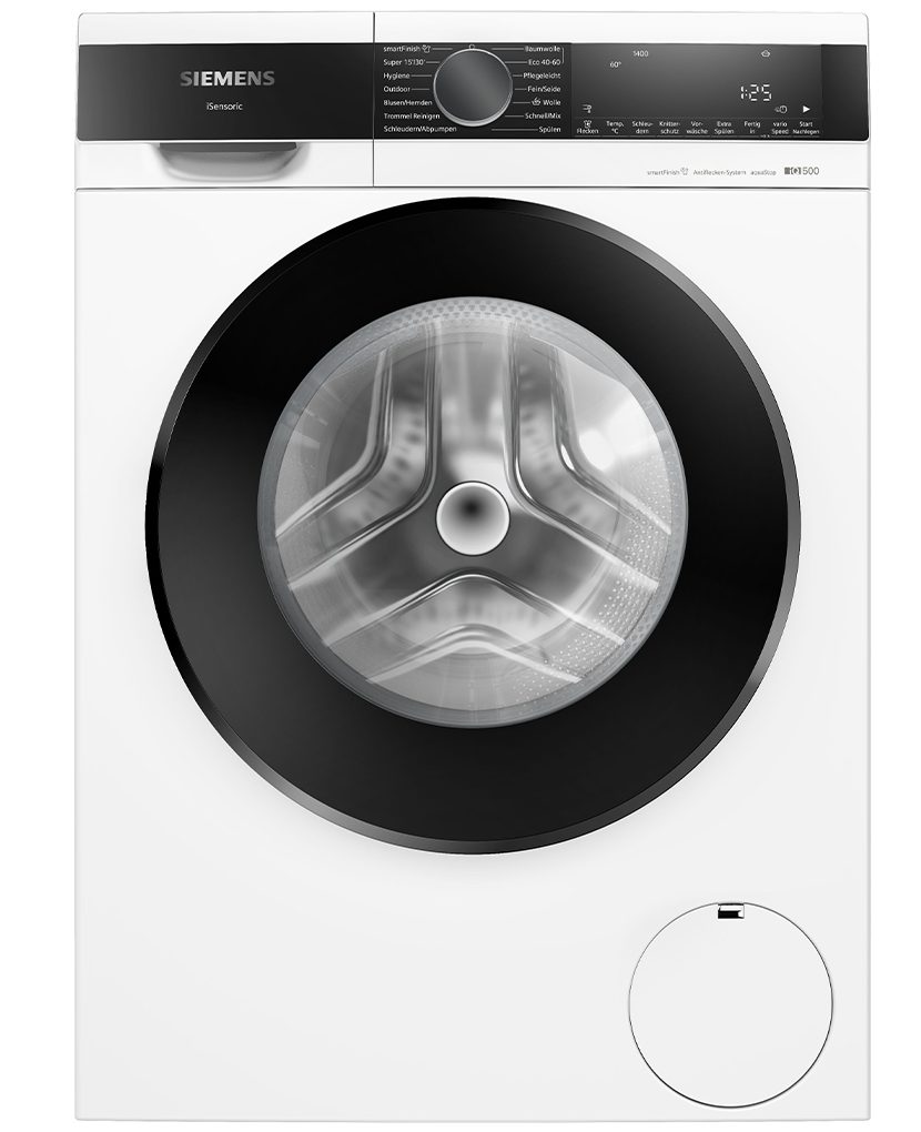 SIEMENS Waschmaschine iQ500 WG44G2Z40, 9 kg, 1400 U/min, speedPack, aquaStop, Nachlegefunktion, LED-Display