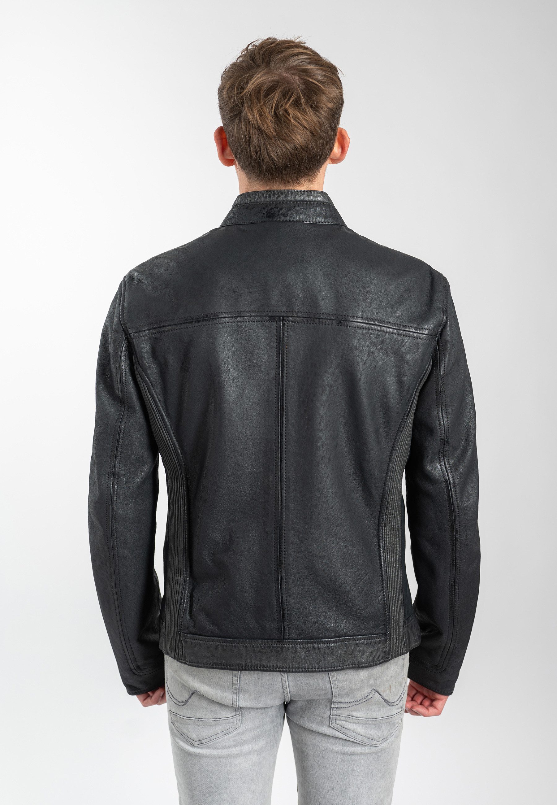 Mauritius Lederjacke MMDeplu mit Bikerkragen