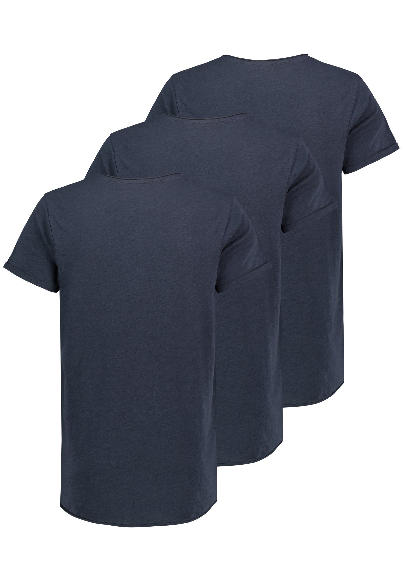 SUBLEVEL Kurzarmshirt Sublevel Herren T-Shirt kurz arm 3er Pack Freizeit Basic Baumwolle