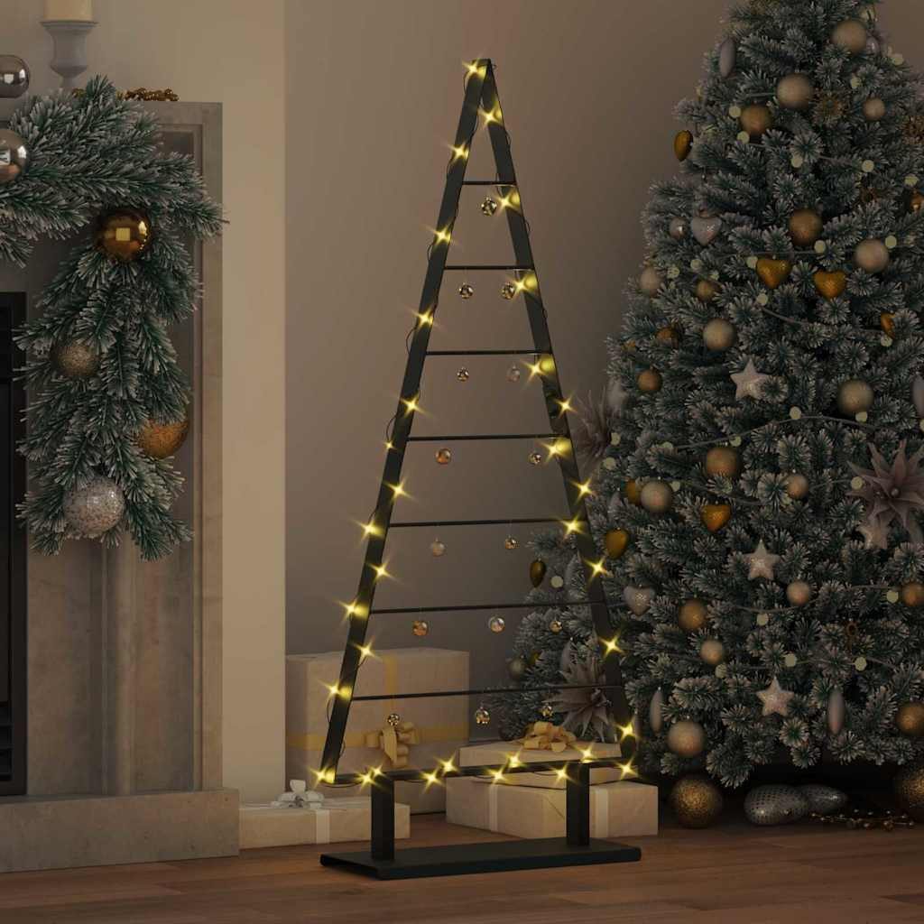 vidaXL Künstlicher Weihnachtsbaum Metall Weihnachtsbaum Schwarz 125,5 cm Stahl – Bild 4 von 5