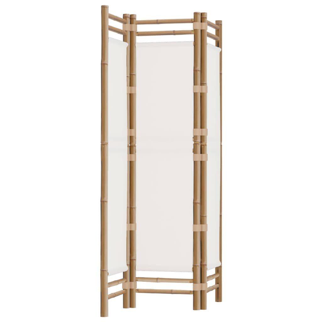 furnicato Raumteiler 3-tlg. Paravent Faltbar 120 cm Bambus und Canvas, 1-tlg., Klappbarer Sichtschutz als Raumteiler für das Wohnzimmer oder Garten