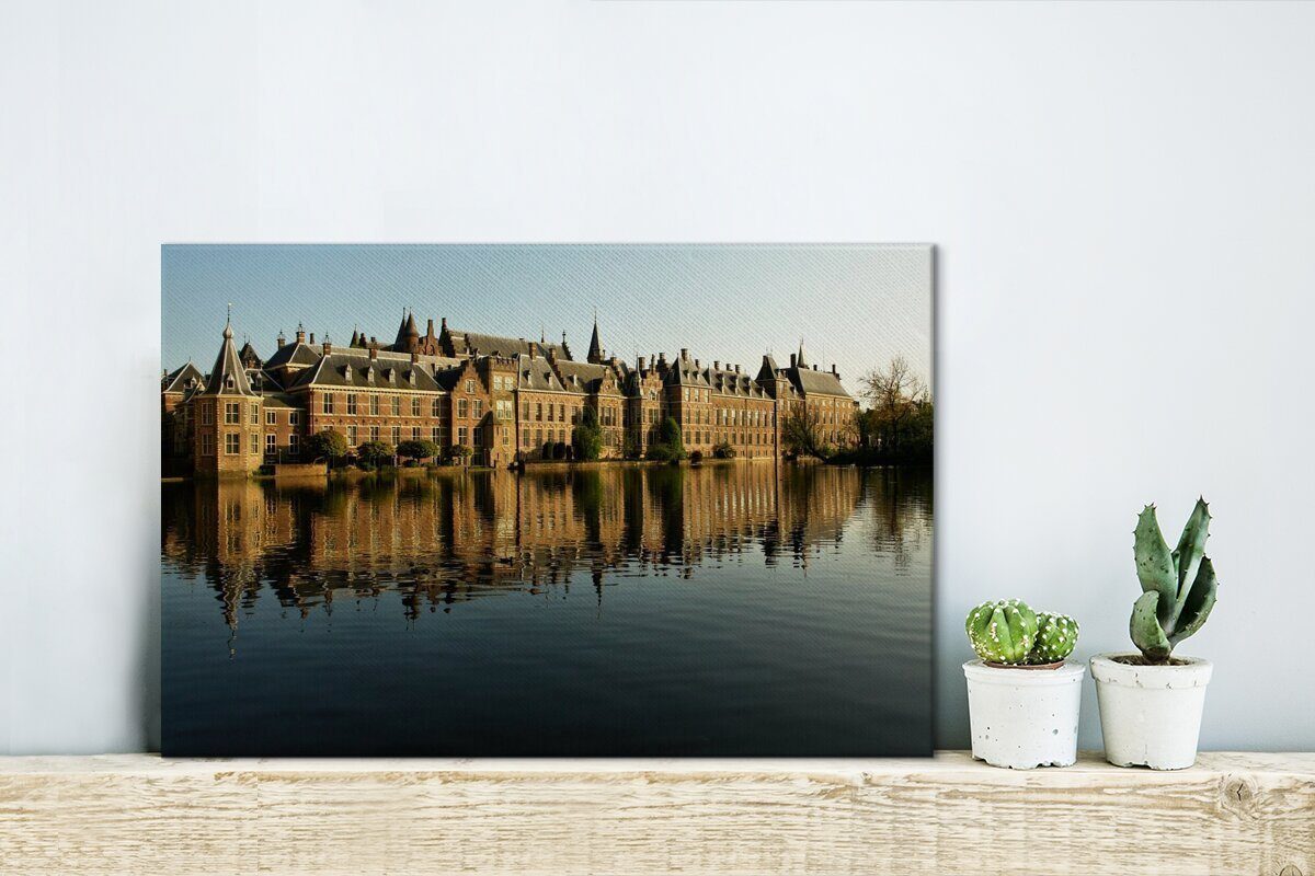 OneMillionCanvasses® Leinwandbild Den Haag - Aufhängefertig, Inneres cm St), Wandbild - Fluss Wanddeko, Gericht, Leinwandbilder, 30x20 (1