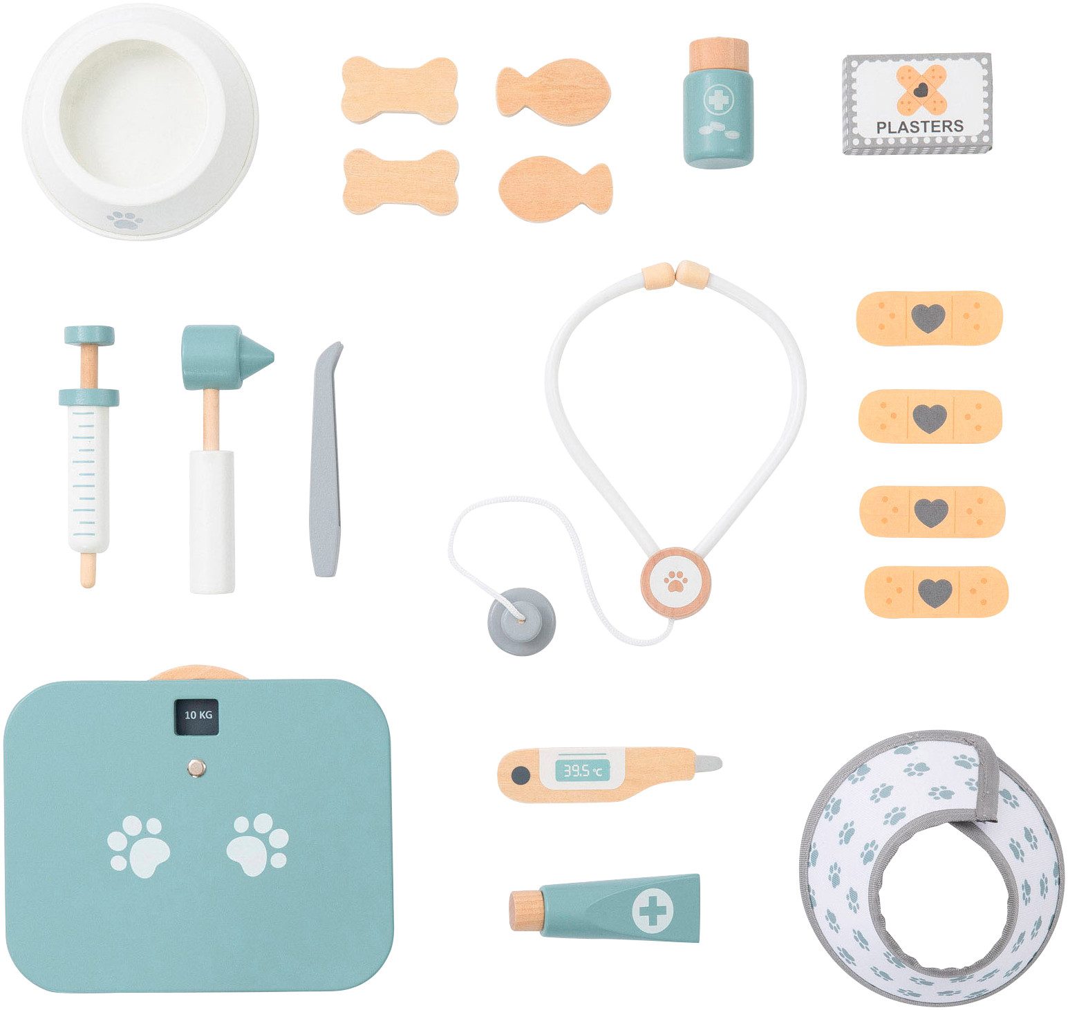 MUSTERKIND® Spielzeug-Arztkoffer Tierarzt Zubehör Set Mentha