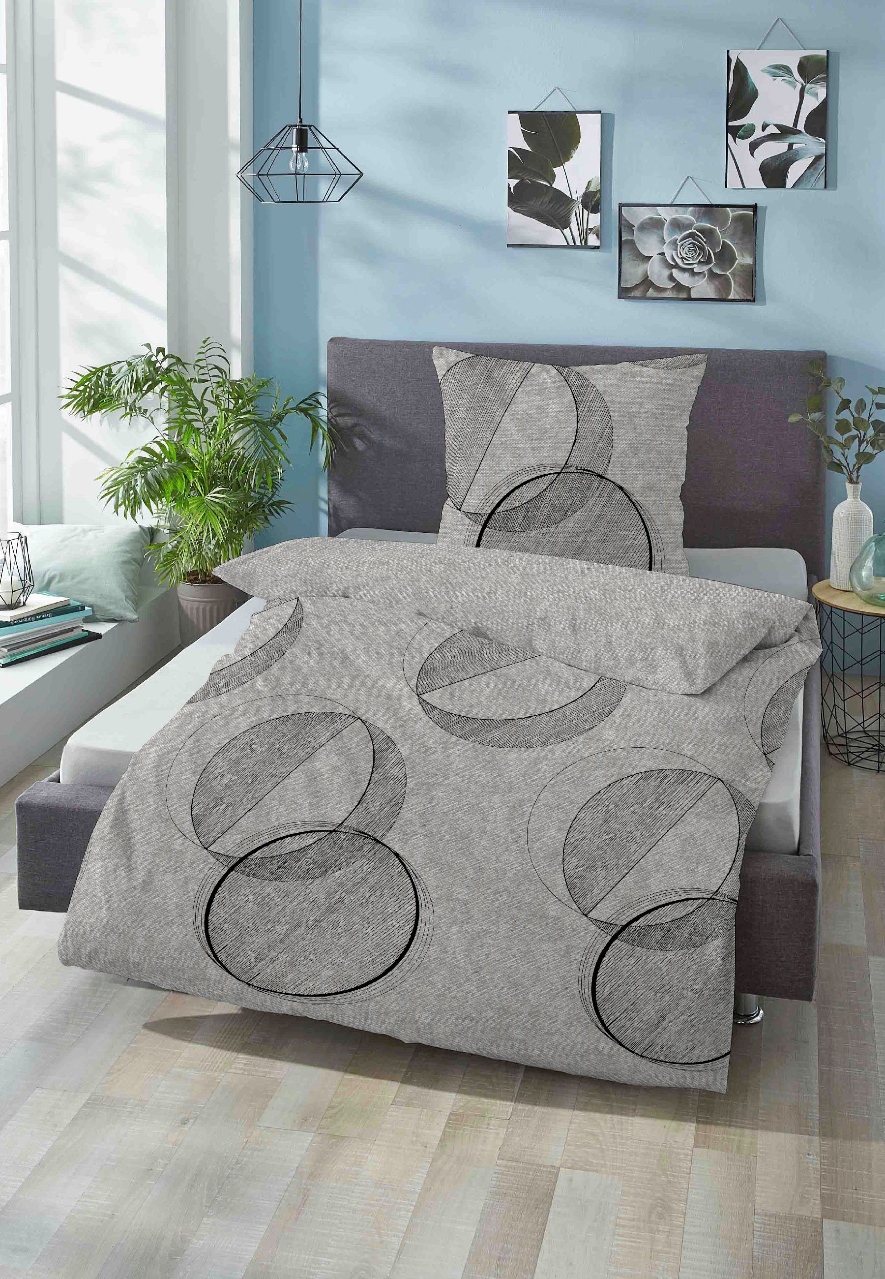 Biberna Bettwäsche Circle, Flanell, 2 teilig, günstig online kaufen