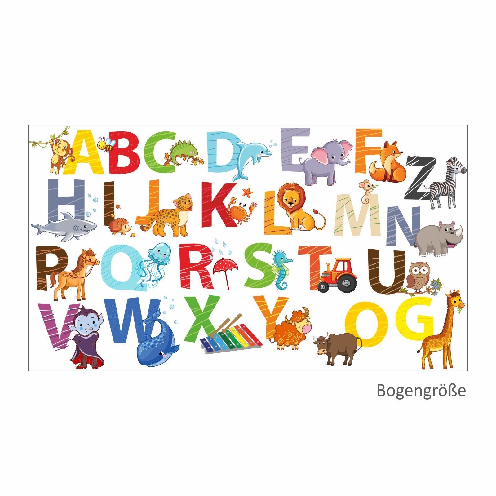 nikima Wandtattoo 084 Wandtattoo Alphabet - 750 x 420 mm (PVC-Folie)