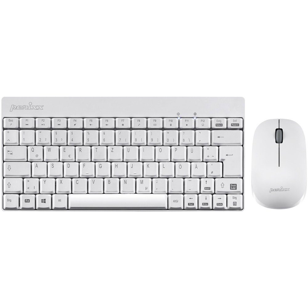 Perixx Perixx PERIDUO-712WDE Funk Tastatur, Maus-Set Deutsch, QWERTZ Weiß Tastatur- und Maus-Set