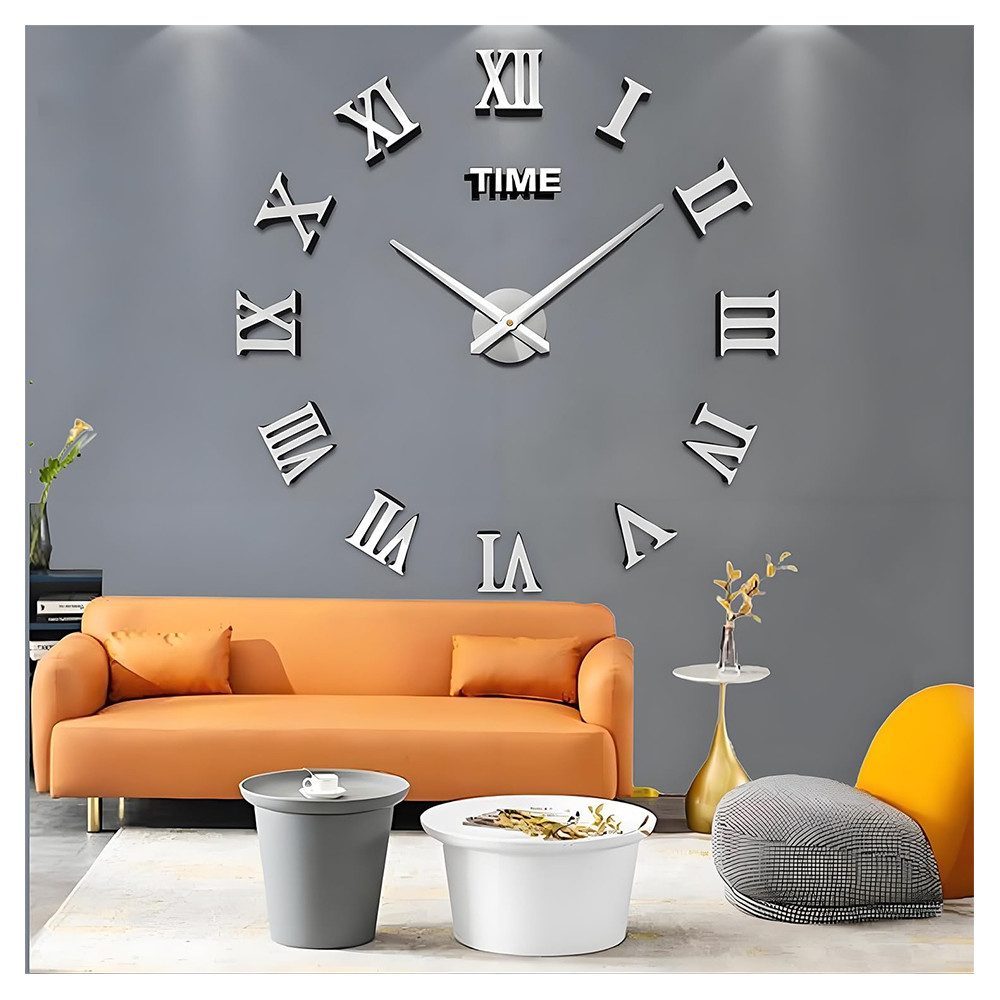TUWENA Wanduhr DIY Wanduhren Mit 3D Visuelle Aufkleber, Mute große Wanduhr (Modern Design Wanduhren Geeignet für Home Dekoartikel,Büro und Hotel)