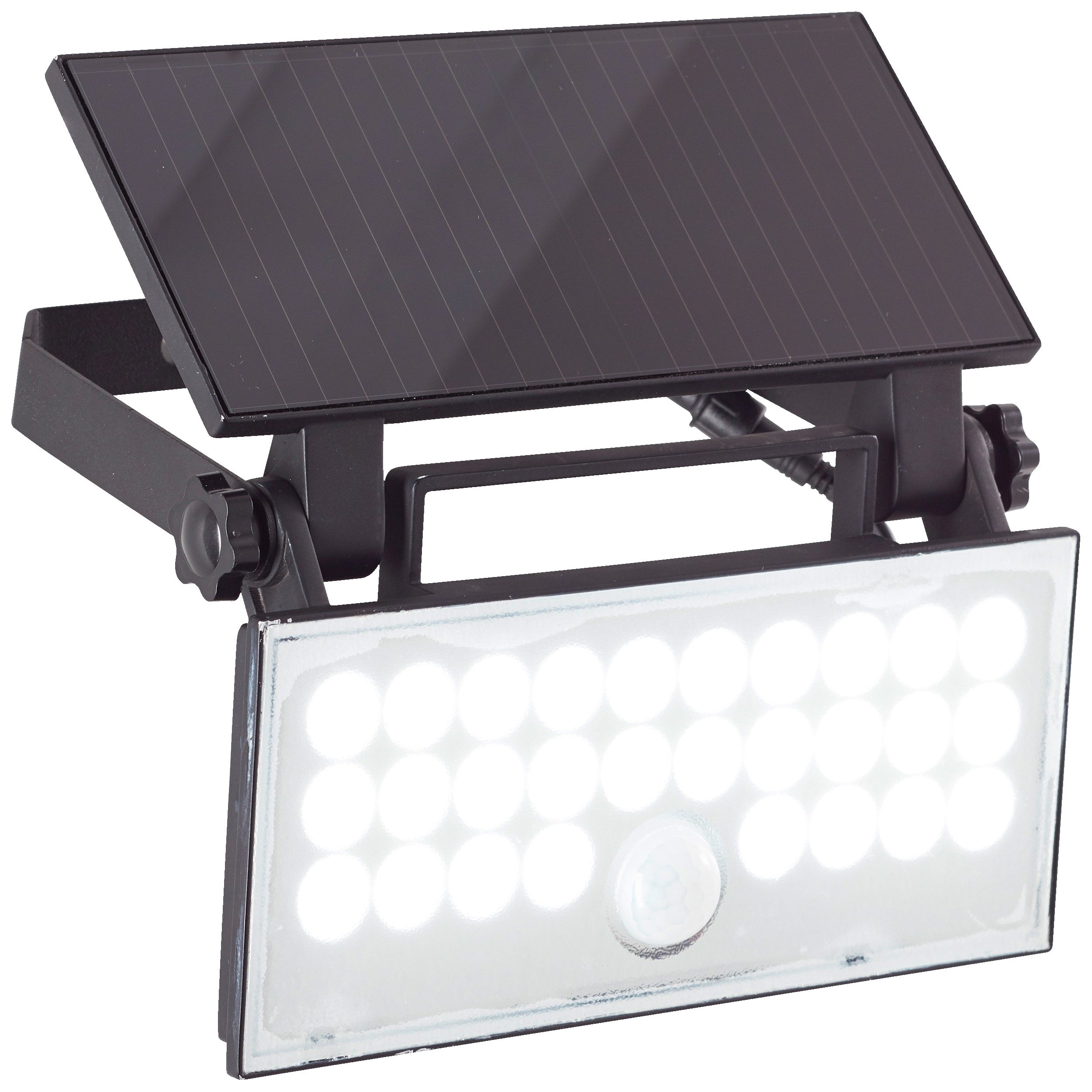 Lightbox Wandleuchte, Bewegungsmelder, LED fest integriert, Neutralweiß, LED Außenwandlampe, Solar, Bewegungsmelder, schwenkbar, 1000 lm