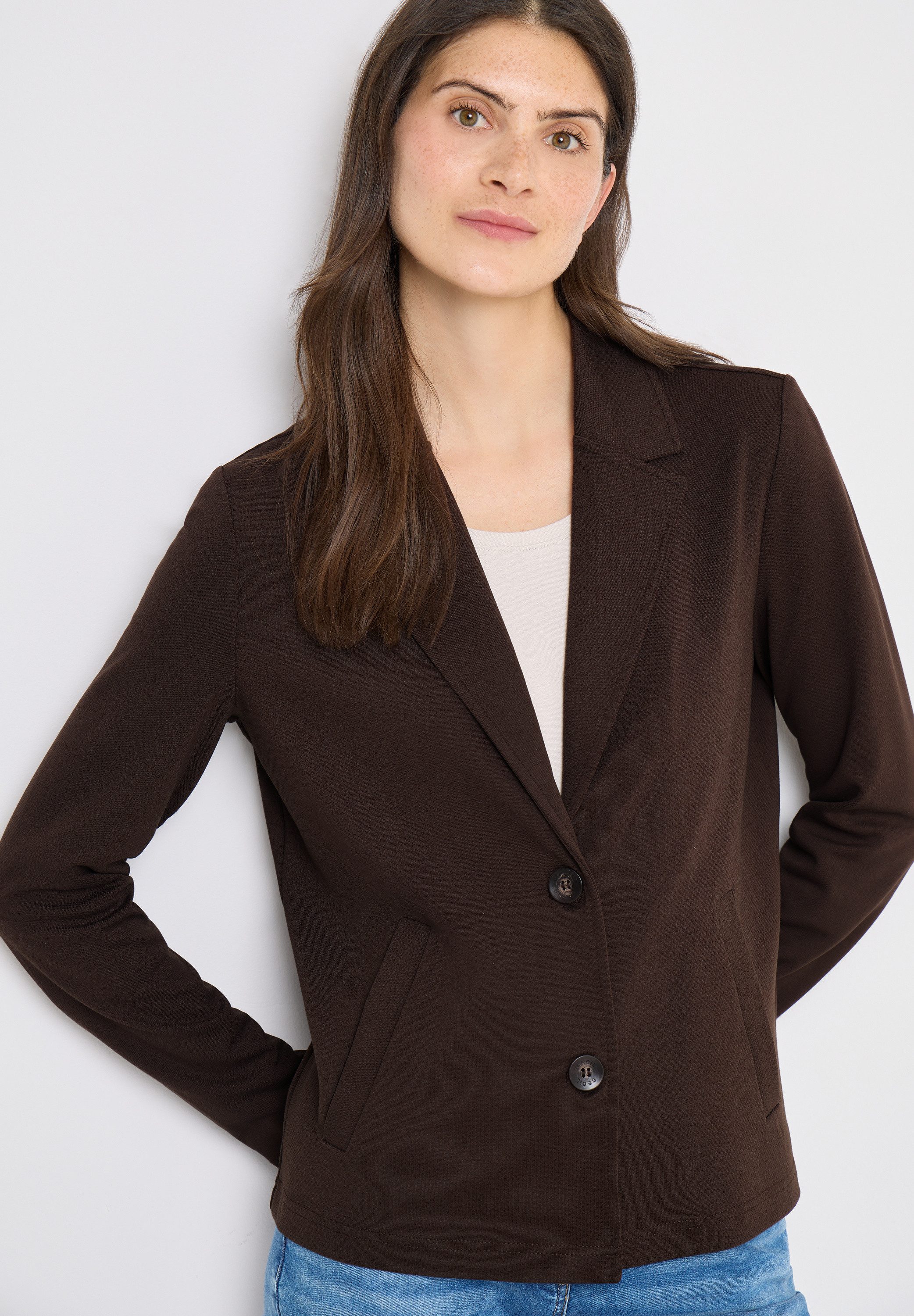 CECIL Sweatblazer mit Knopfverschluss und Viskose