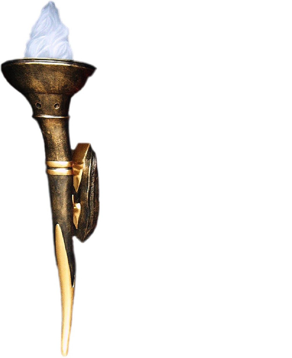 JVmoebel Wandleuchte Vintage Wandlampe aus Metall in Fackel-Optik, Made in Europa