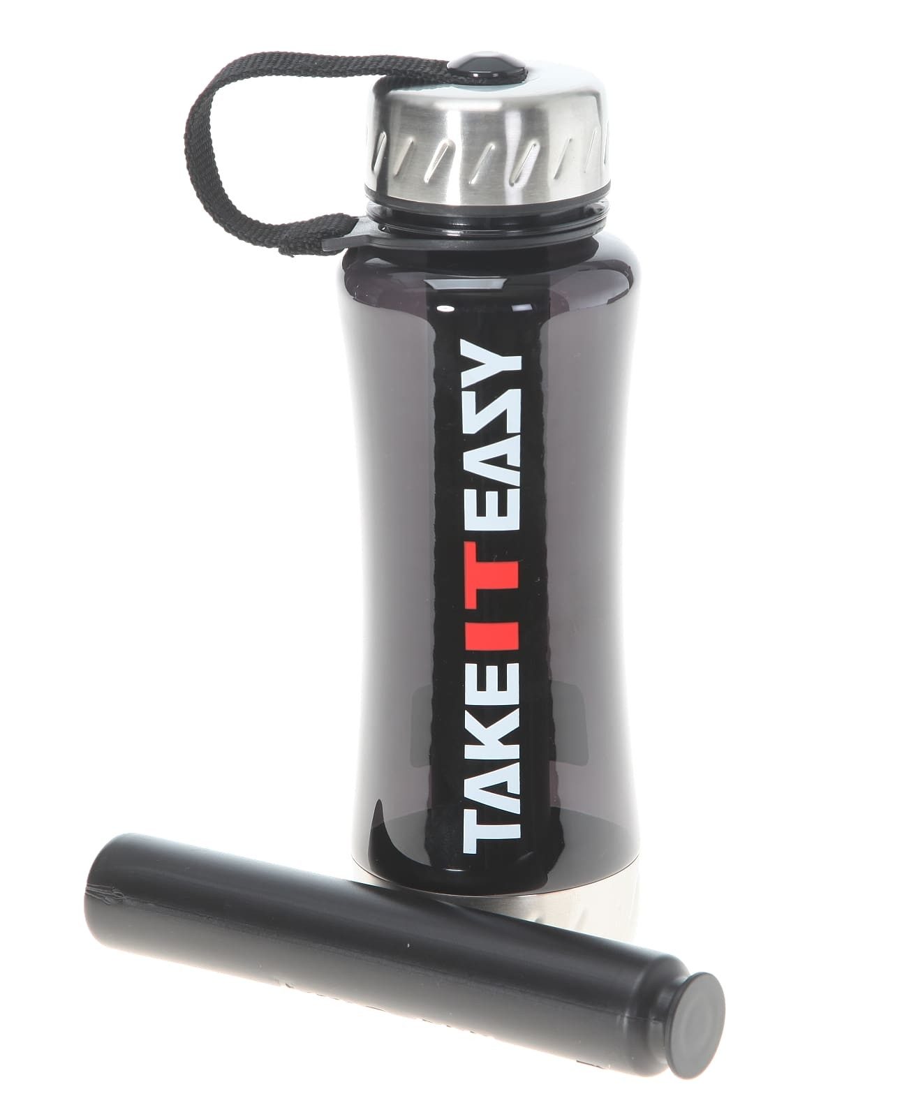 TAKE IT EASY® Trinkflasche 2 Stück Flaschen Set für Schule Sport Freizeit 0,7 Liter, Polycarbonat bruchsicher Edelstahl Deckel große Öffnung