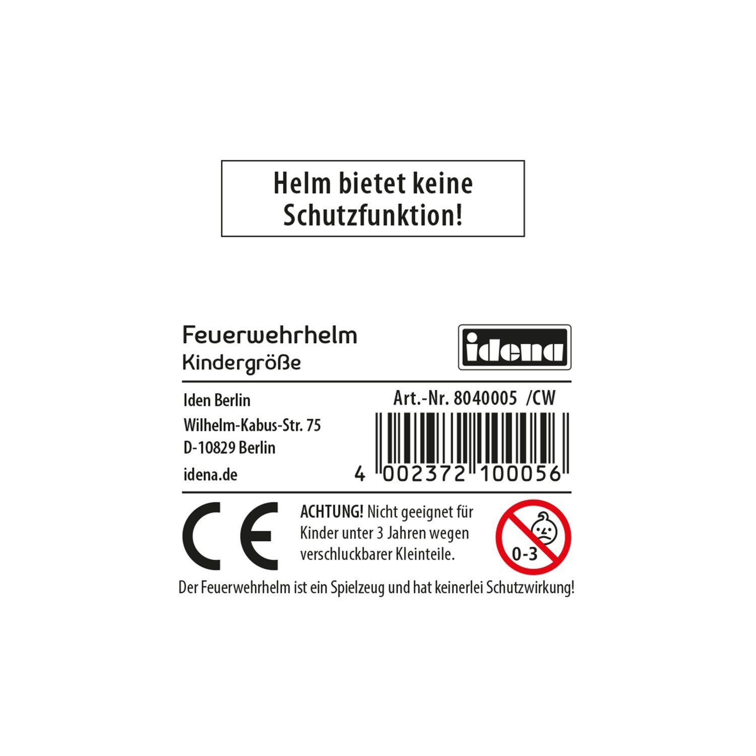 Idena Feuerwehrhelm Idena 8040005 - Feuerwehrhelm für Kinder, mit klappbarem Visier und