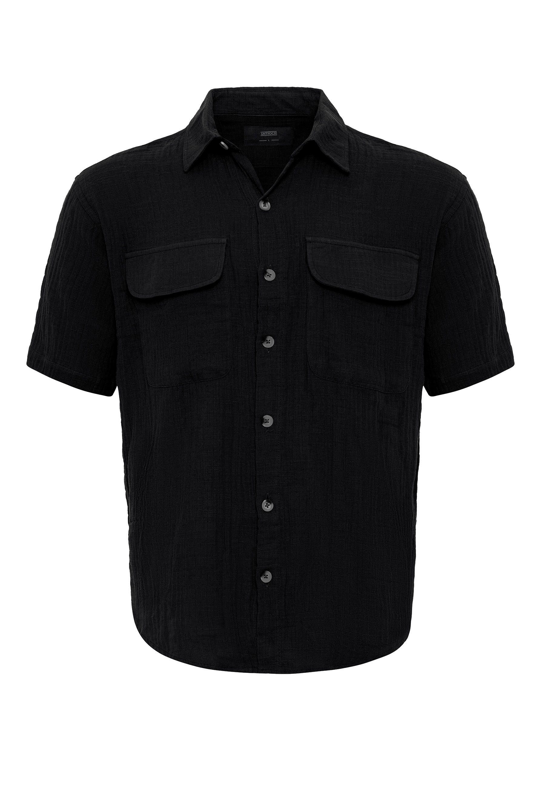 Blusenshirt Dodoma - Double Flap Pocket - Regular Fit - Short Sleeve