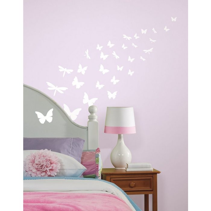RoomMates Wandsticker Leuchtende Schmetterlinge