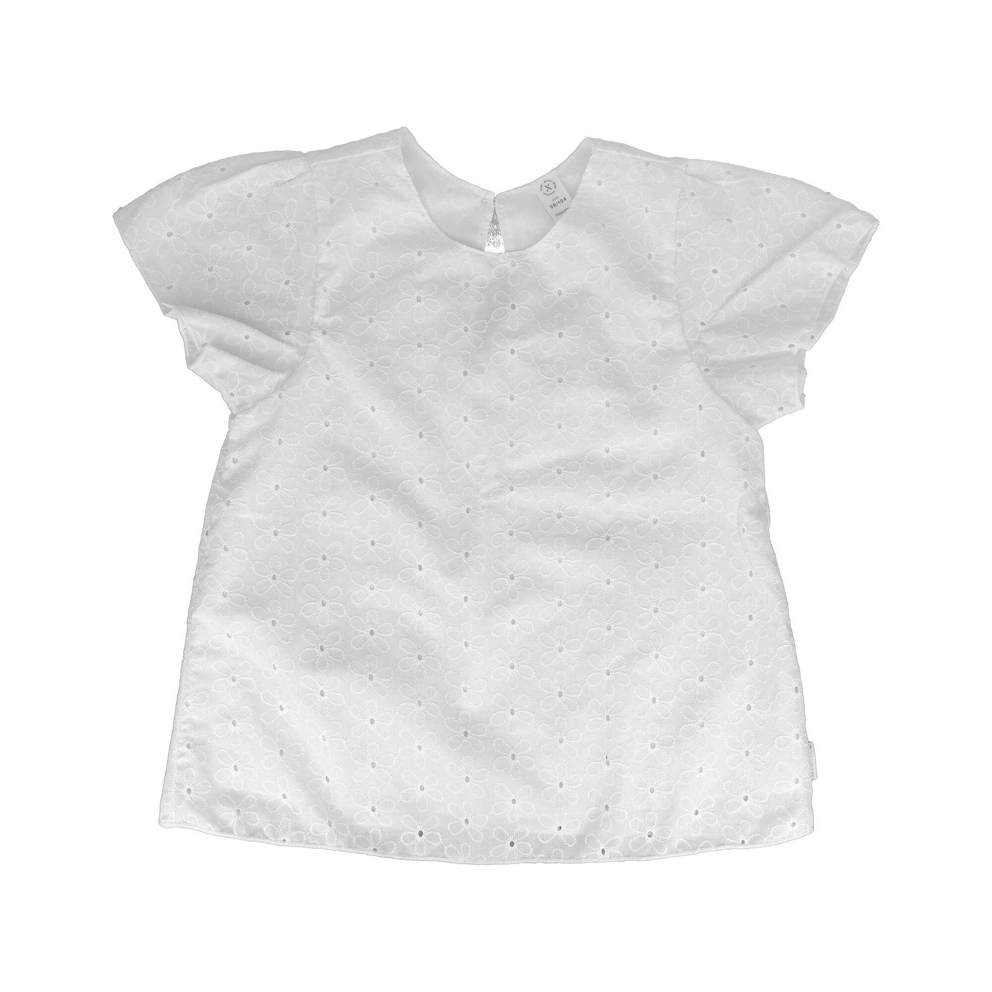 MAXIMO Shirtbluse GOTS MINI GIRL-Bluse festlich bestickter Stoff, kurzer Arm, Futter (1-tlg)