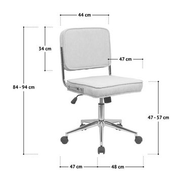 SVITA Schreibtischstuhl LIV, Höhenverstellbar, Bezug aus Cord, Bürostuhl mit Rollen, Drehstuhl, Grün
