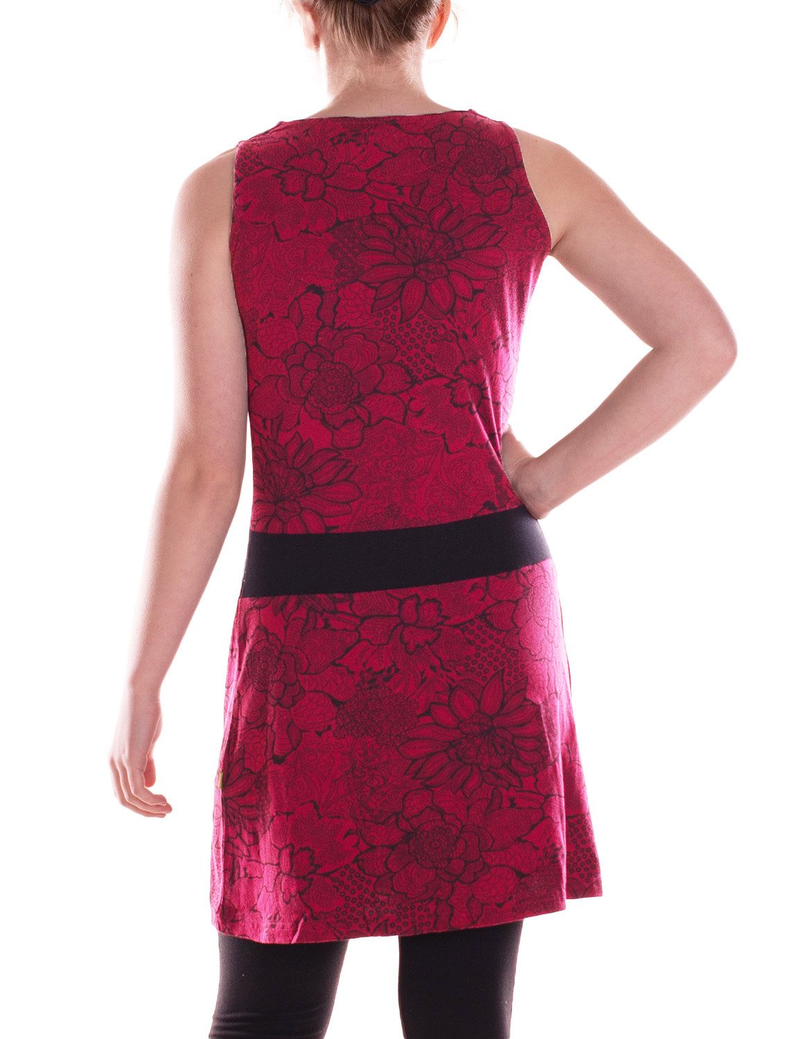 Vishes Sommerkleid Damen A-Linie Baumwolle Blumen-Muster günstig online kaufen