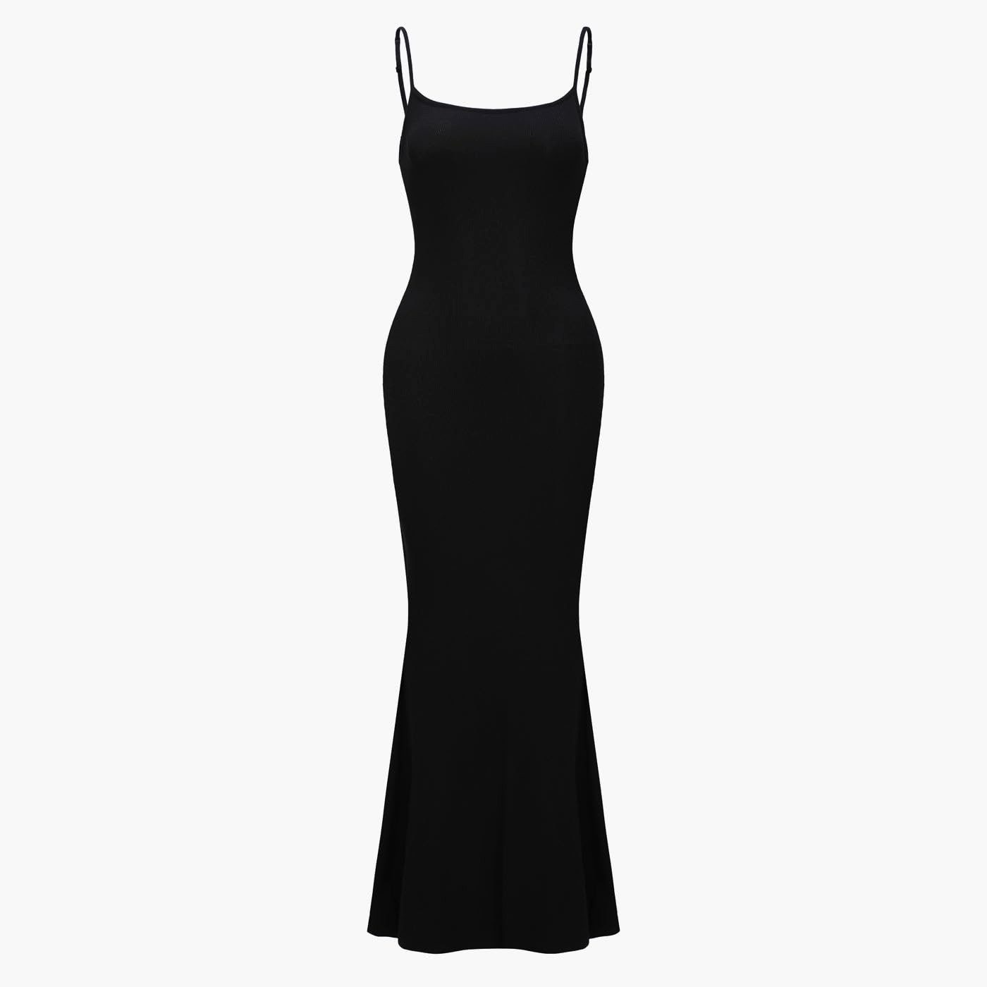 cfab by creamy fabrics Jerseykleid Ribbed Cami Maxikleid-Schwarz-3XL (1-tlg günstig online kaufen