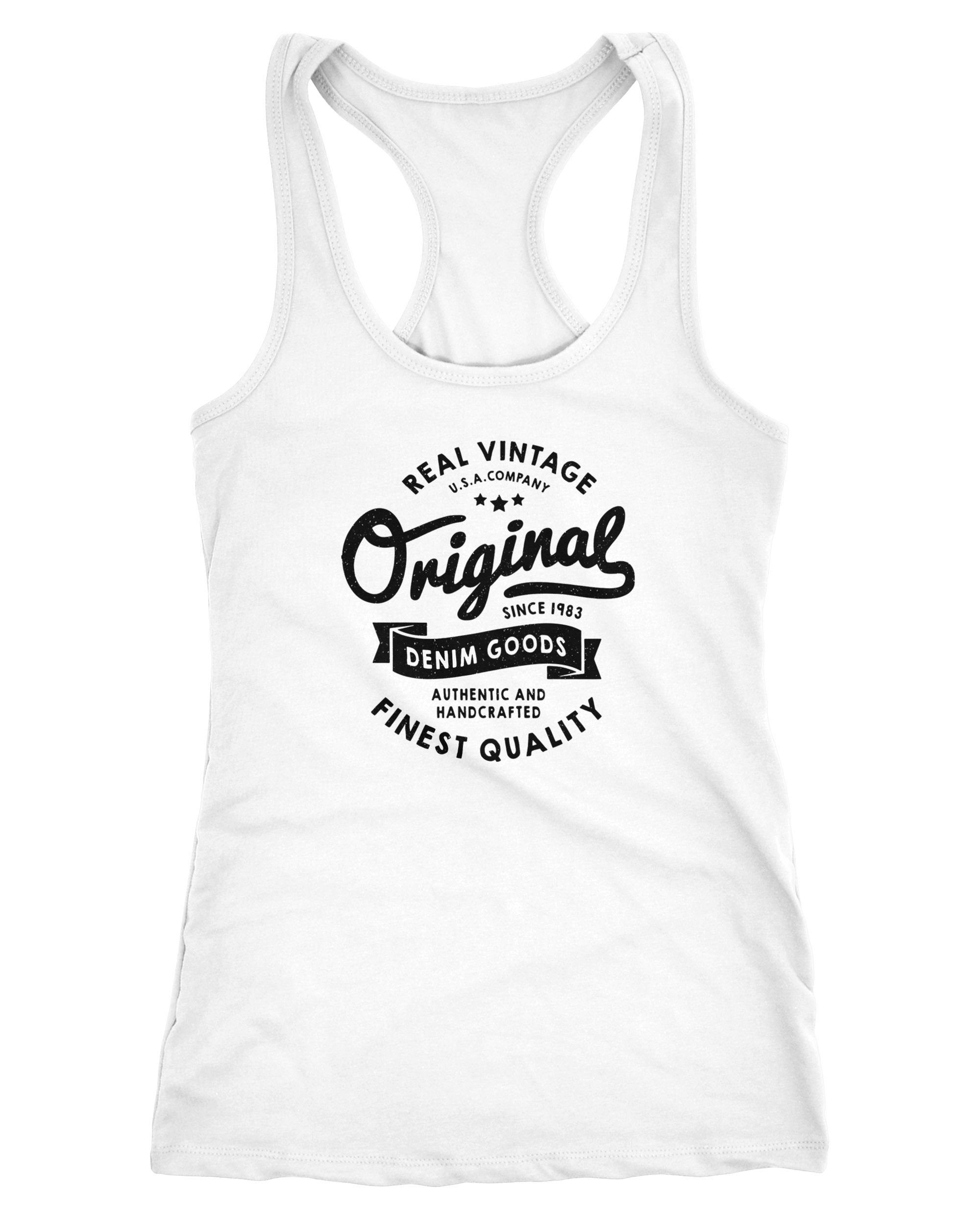 Neverless Tanktop Damen Tank Top Original Denim Goods Vintage Druck Original Racerback